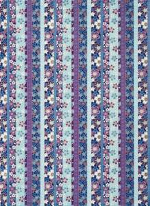 Yuzen Purple Blue Floral Handmade Paper