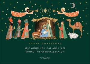 Evergreen Nativity Holiday Card