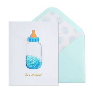 Blue Bottle Baby Card