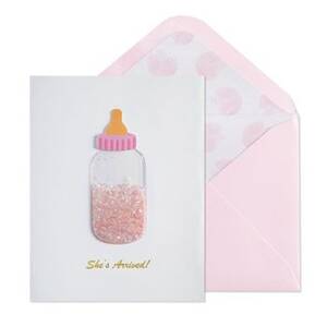 Pink Bottle Baby Card
