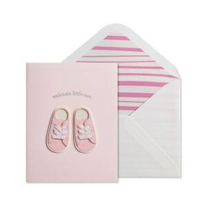 Pink Shoes Baby Card