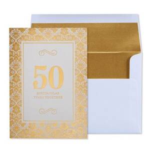 Gold Foil Spectacular 50 Years Anniversary Card