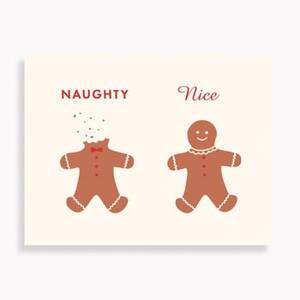 Naughty Nice Gingerbread Holiday Card