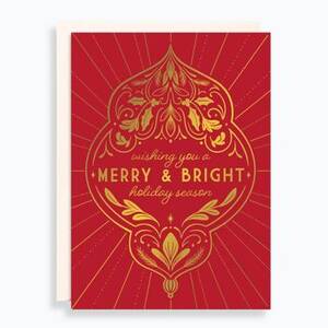 Merry & Bright Ornament Holiday Card Set