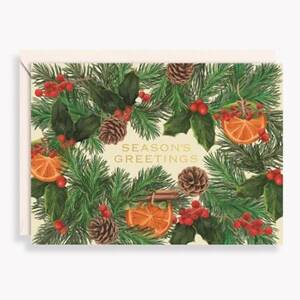 Citrus Garland Season's Greetings Holiday Card Set