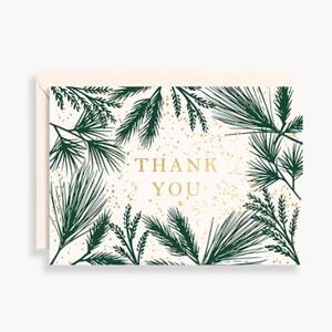 Holiday Dark Botanicals Thank You Card Set