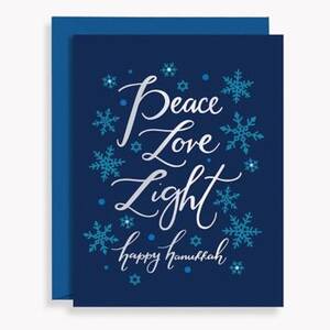 Peace Love Light Hanukkah Card Set
