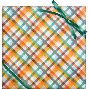 Vibrant Plaid Stone Wrapping Paper