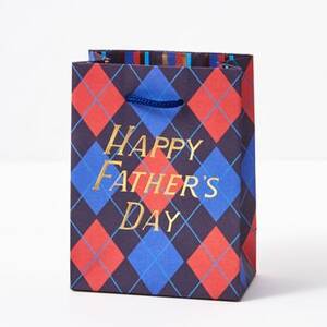 Argyle Happy Father's Day Small Gift Bag