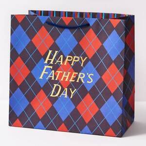 Argyle Happy Father's Day Large Gift Bag
