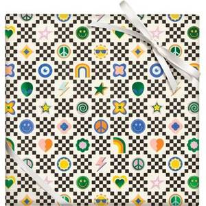 Checkered Icon Stone Wrapping Paper