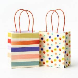 Watercolor Stripe & Dot Treat Bags