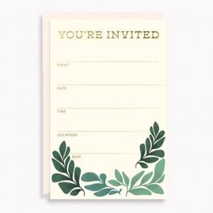 Gilded Greenery Fill-In Invitations