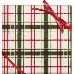 Holiday Painted Plaid Stone Wrapping Paper