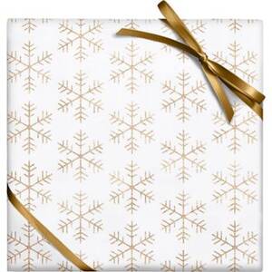 Gold Glitter Snowflakes Wrapping Paper
