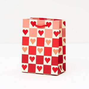 Checkered Heart Small Gift Bag