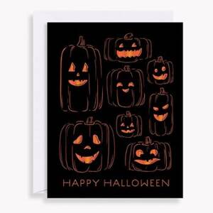 Foil Pumpkin Halloween Card