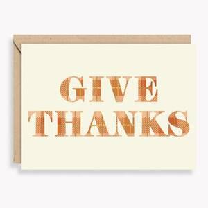 Give Thanks Plaid Thanksgiving Card Set