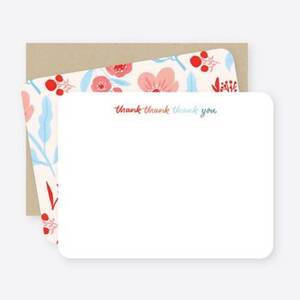 Floral Flat Thank You Card Set