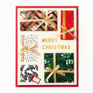 Wrapped Gifts Merry Christmas Card
