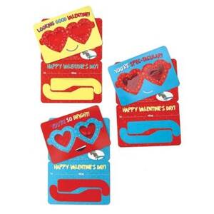 Punch Out Paper Sunglasses Valentine's Day Classroom Pack