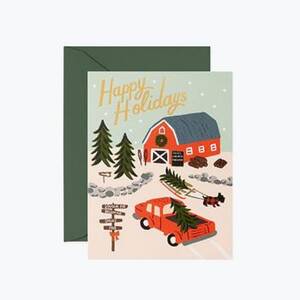 Rifle Paper Co. Tree Farm Holiday Card Set