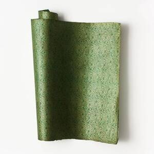 Gold Metallic Leaves on Green Handmade Paper