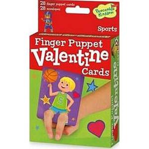 Sports Finger Puppets Valentine Card Set