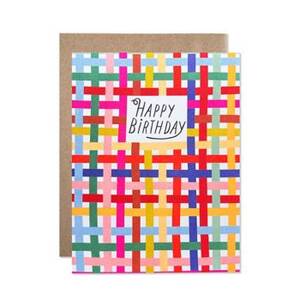 Colorful Plaid Birthday Card