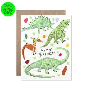 Glowing Dinosaur Bones Birthday Card
