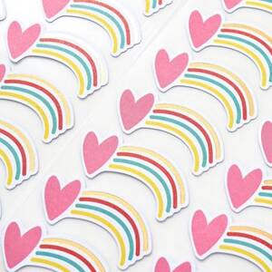 Heart Shooting Rainbow Stickers