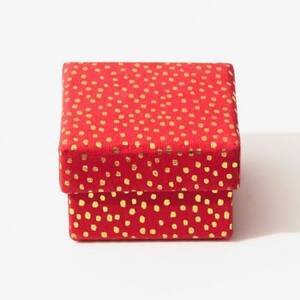 Gold Flurry Dots On Red Mini Box