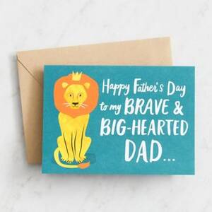 Brave Big Hearted Lion Father's Day Card