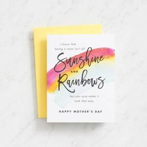 Sunshine and Rainbows Mother's Day Card
