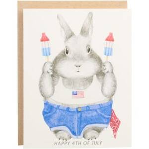 Bunny Ice Pops Fourth of July Greeting Card