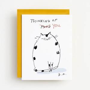Thinking of Food Cat Card