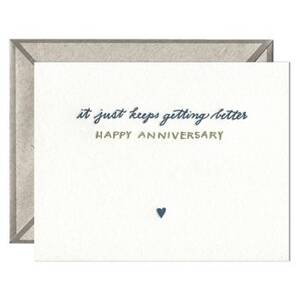 Keeps Getting Better Anniversary Card