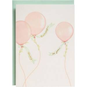Pink Balloons Birthday Card