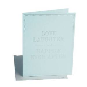 Love Laughter Foil on Pool Wedding Card