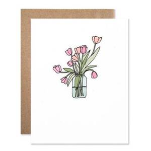 Coral Tulip Greeting Card