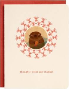 Otter Letterpress Thank You Card