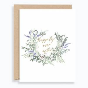 Happily Ever After Wreath Wedding Card