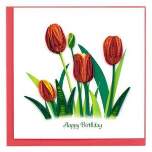 Red Tulip Birthday Card