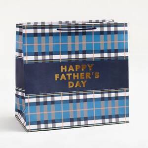 Father's Day Plaid Large Gift Bag