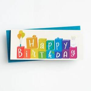Rainbow Gift Birthday Card