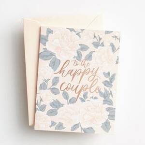 Happy Couple Floral Wedding Card