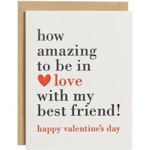 Love My Best Friend Letterpress Valentine Card