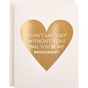 Gold Foil Bridesmaid Wedding Card