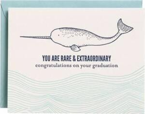 Narwhal Letterpress Graduation Card