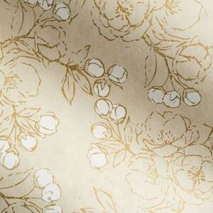 Gold And White Sketch Floral on Cream Handmade Paper